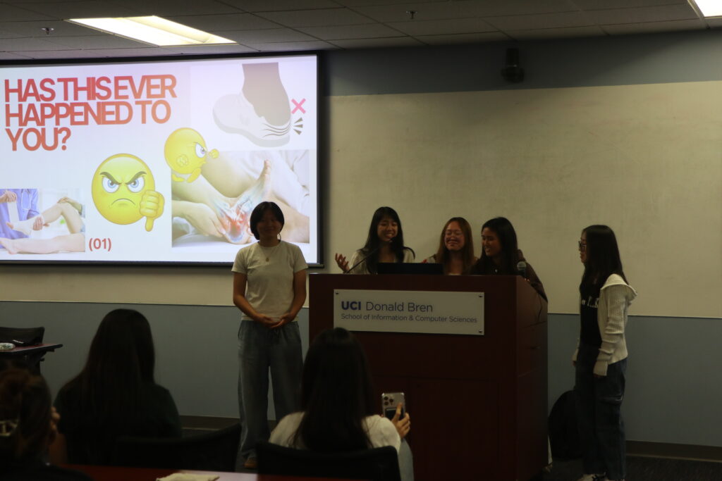Students presenting at the WICS x MAISS meeting.